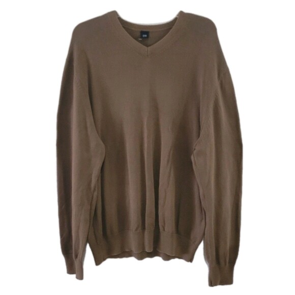 Vtg Gap Sweater Mens XXL Brown V-neck  Preppy Lightweight Career Casual Y2K - Picture 3 of 15